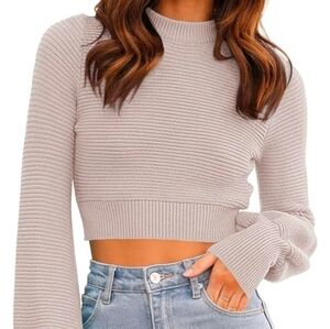 ZESICA Women's Long Sleeve Ribbed Knit Top!